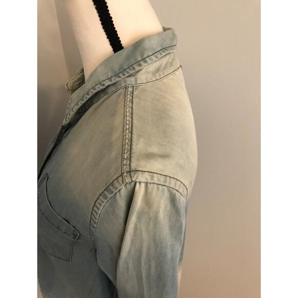 Anthropologie Holding Horses Bleached Chambray Denim Button Shirt - Size Small - Picture 6 of 16
